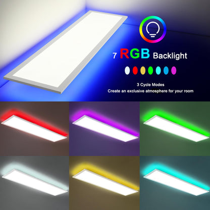 Oraymin LED Panel Deckenleuchte dimmbar RGB – 120x30cm 40W
