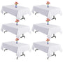 Vnituasr Tischdecke weiss rechteckig 153×260 cm, 6er-Pack Polyester für Hochzeiten, Partys und Buffets