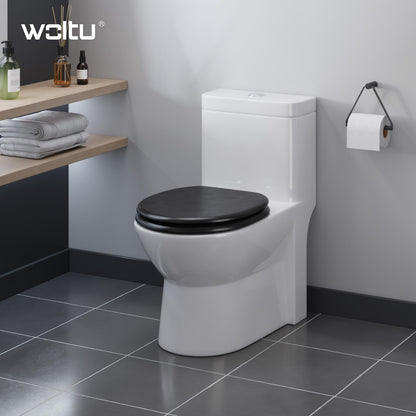 WOLTU WC-Sitz mit Absenkautomatik, Softclose, MDF Holzkern, oval