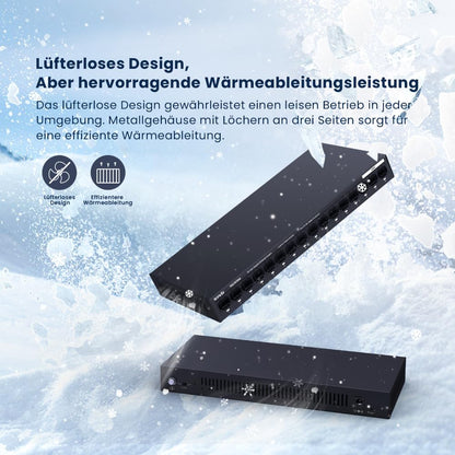 Tenda TEG1016M 16-Port Gigabit Switch, unmanaged, VLAN, lüfterlos