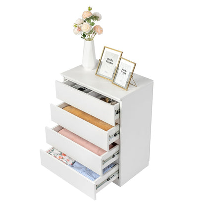 LEADZM Kommode mit 4 Schubladen, Sideboard für Schlafzimmer, Weiss