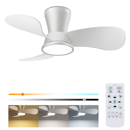 slochi Leiser Deckenventilator mit Beleuchtung - 77cm