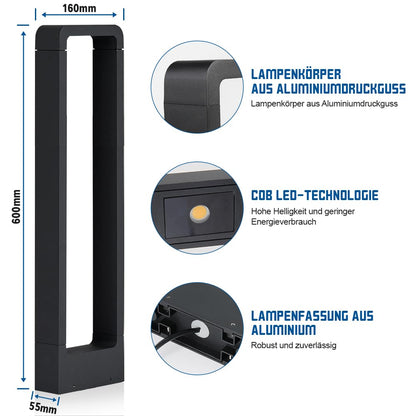 LumenSwiss LED Poller-/Wegeleuchte Aussenleuchte - 60CM 7W 3000K