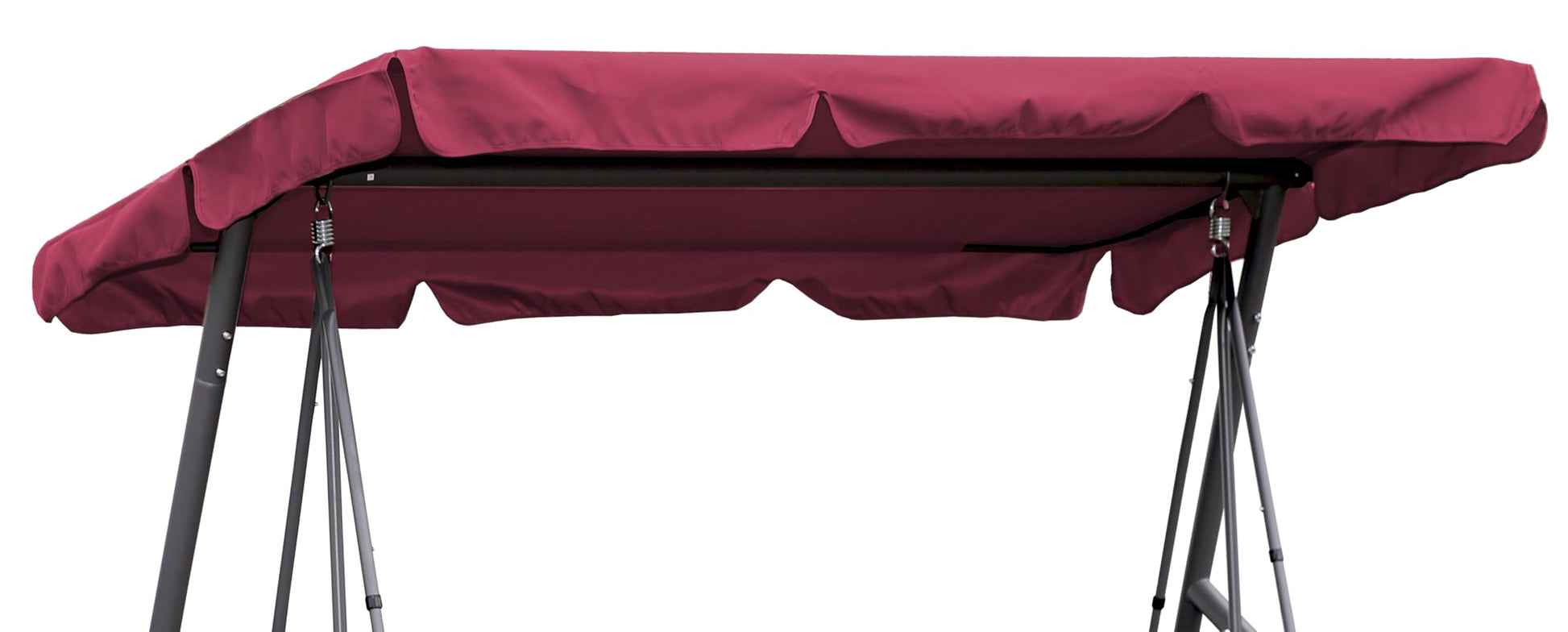 QUICK STAR Ersatzdach für Hollywoodschaukel 210 x 145 cm Bordeaux, Polyester mit Volant
