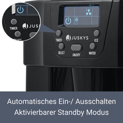 Juskys Eiswürfelbereiter PIM200L – Schwarz, 2in1 Direkt-Spender