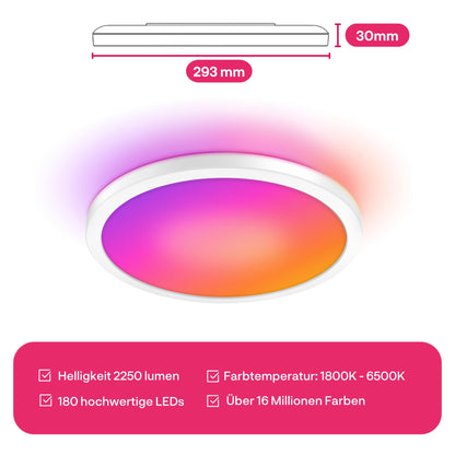 innr Smart LED Deckenleuchte RL 232 C, Zigbee, RGB, dimmbar, 30 cm