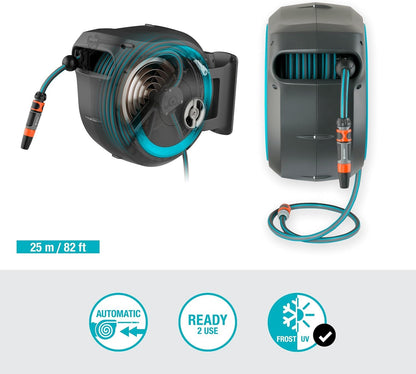 Gardena Wand-Schlauchbox RollUp M/L 25m türkis