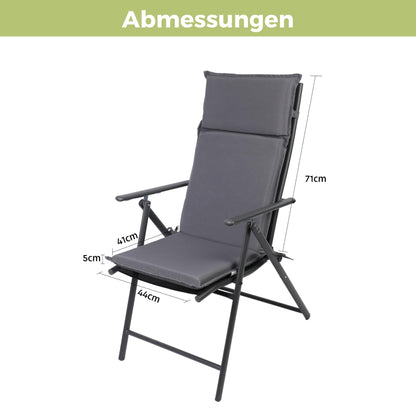 Albatros Gartenstuhl Sitzauflage 4er Set Hochlehner Anthrazit 106x45cm