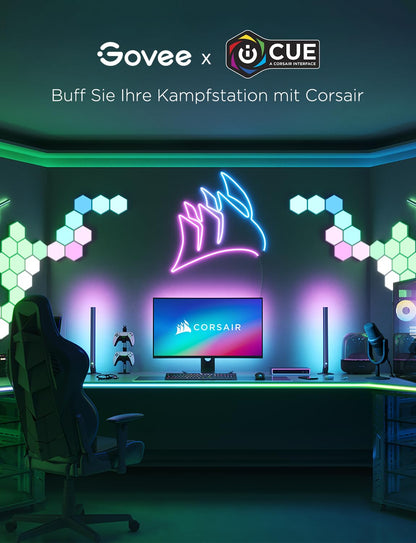 Govee Gaming Neon LED Streifen 3M RGBIC Smart - Blendfrei