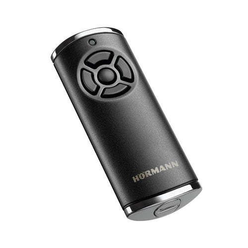 Hörmann Handsender HS5 868-BS Funk-Fernbedienung, schwarz mit Chrom, vier Tasten plus Abfragetaste