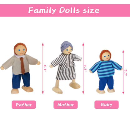 Giant bean Holz Puppenhaus – 80 cm hoch, mit Aufzug und Licht