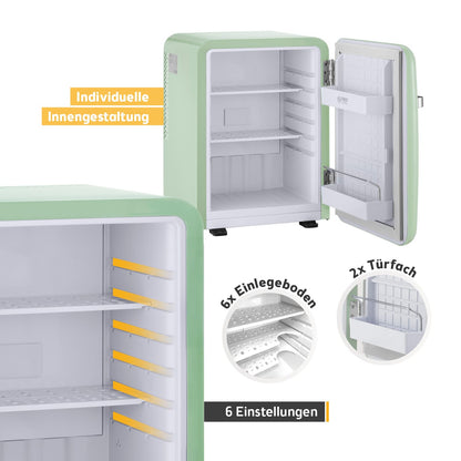 TZS First Austria Retro Mini-Kühlschrank 40L lautlos mint