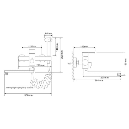 Culinaro Wandarmatur Küchenarmatur 360° Auslauf - Gebürstetes Nickel