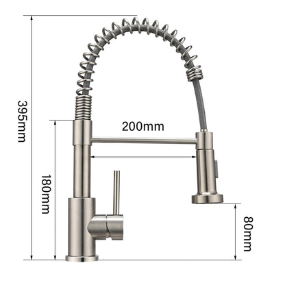 SwissHome Niederdruck Küchenarmatur - 2 Strahlarten, schwenkbar
