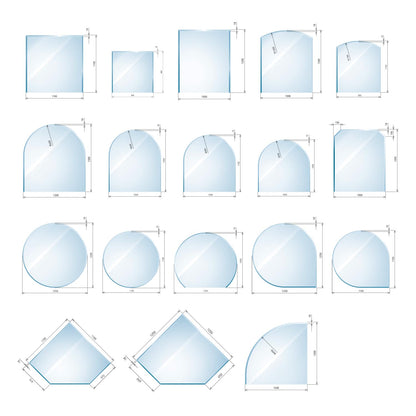 raik Glasplatte Bodenplatte Funkenschutz – 120x130 cm Facette Zunge