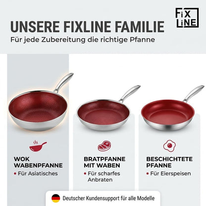 FIXLINE Black Forest Wokpfanne 28 cm kratzfest induktionsgeeignet