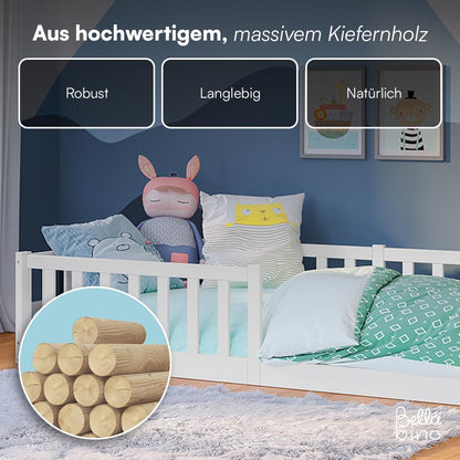 Bellabino Vere Bodenbett Montessori 90x200 cm Weiss