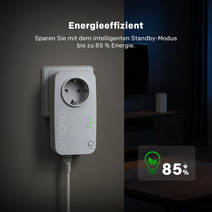STRONG PL600S Powerline Adapter Set mit Steckdose, 600 Mbit/s