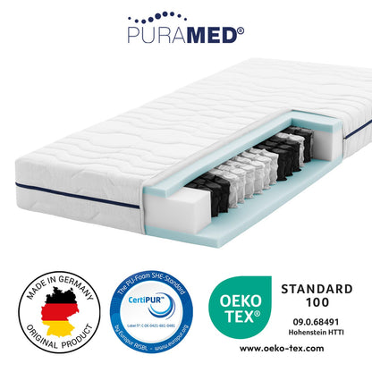 PURAMED Taschenfederkernmatratze – 200x200 H4 7-Zonen
