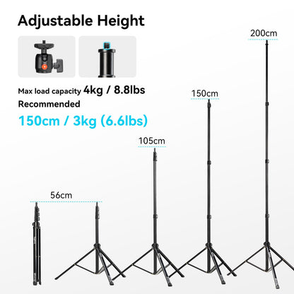 SmallRig RA-S200 Lichtstativ 200 cm, tragbar, max. 4 kg
