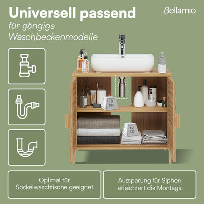 Bellamio Newa Waschbeckenunterschrank – Bambus 60 cm
