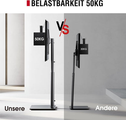 AOKCOS TV Bodenständer Universal für 43-85 Zoll TVs – Schwarz