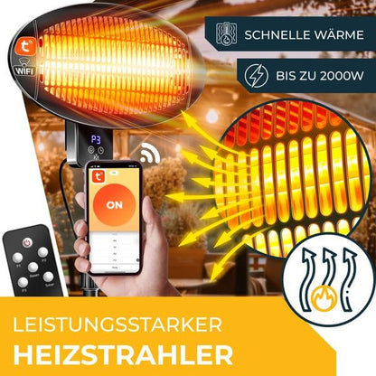 KESSER Infrarot Heizstrahler Outdoor/Indoor 2000W Schwarz