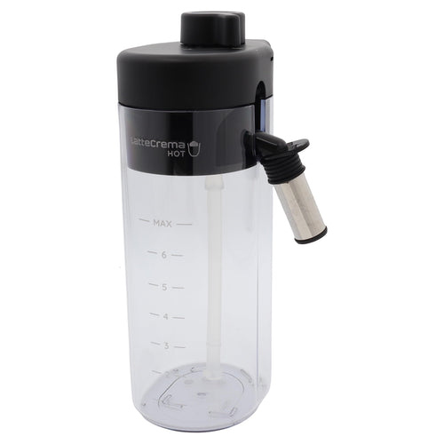 DeLonghi AS00005734 Milchkännchen für Kaffeemaschine. Zylindrisches Edelstahlkännchen mit Griff und Ausguss zum Aufschäumen von Milch für Kaffee.