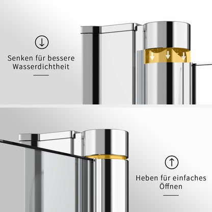 Badewannen Duschwand gestreift 120x140cm – 3-teilig faltbar