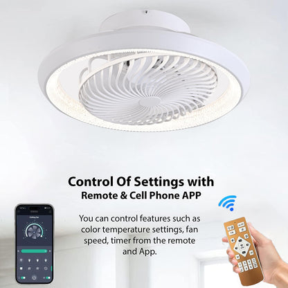 MQW Deckenventilatorleuchte - 360° drehbar LED 72W leise