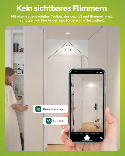 Fondiiz LED Einbaustrahler 20er Set 68mm CCT IP44 – Weiss