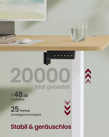 SONGMICS höhenverstellbarer Schreibtisch elektrisch, 160 x 70 cm