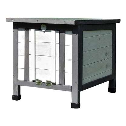 Melko Katzenhaus Grau/Weiss 50x45x43 cm mit klappbarem Dach und Rampe
