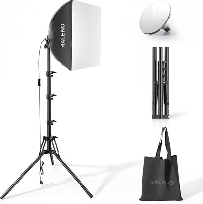 RALENO Softbox Fotostudio Set - 40x40cm LED 50W Stativ
