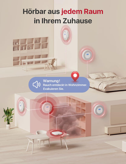 X-Sense XP0A-MR Rauch- und CO-Melder mit Sprachalarm, 30 mm