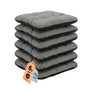 SuperKissen24 Sitzkissen Outdoor 6er Set wasserdicht 45x45 cm Grau, quadratische Stuhlauflage für Balkonstühle