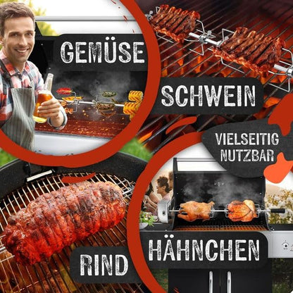 KESSER® Edelstahl Grillspiess Set 107cm für Weber Spirit Gasgrill