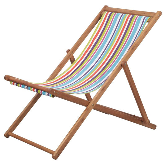 vidaXL Holz Strandliege - Mehrfarbige Sonnenliege. Mehrfarbige Holzliege mit verstellbarer Rückenlehne. Zum entspannten Sonnenbaden im Garten oder am Strand.

