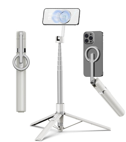 TONEOF CX609 Magnetisches Selfie-Stick-Stativ, 173 cm, Beige-Grau, Aluminium-Teleskopstangen und Fernbedienung