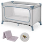 hauck Dream n Play Plus faltbares Baby Reisebett Set - Dusty Blue. Rechteckiges, faltbares Netz-Reisebett in Dusty Blue.
