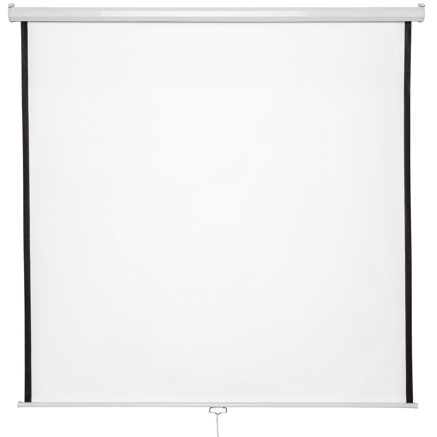 tectake Beamer Projektionsleinwand Heimkino Rollo 178x178 cm. Weiße Bildfläche, Rollo-Mechanismus. Zur Bildprojektion im Heimkino.