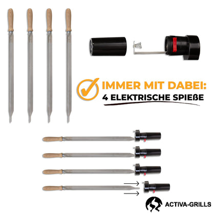ACTIVA Mutzbratengrill Mangal Holzgrill – Motor & Spiesse