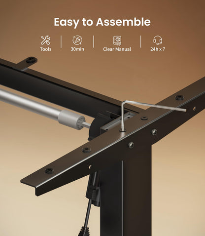 MAIDeSITe T1 Pro Elektrischer Stehschreibtisch 2-Bein - Schwarz