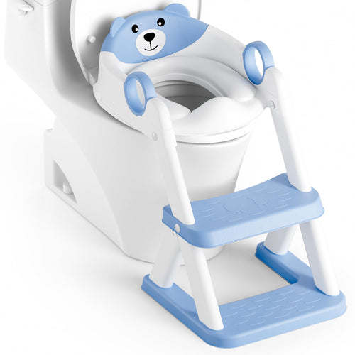 Rabb 1st Toilettenleiter für Kinder, 2-in-1 Toilettensitz mit Treppe und weichem Sitzpolster