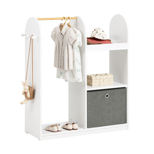 SoBuy KMB40-W Kindergarderobe Standregal mit Boxen - Weiss. Weißes Standregal mit Boxen für Kinderkleidung und Spielzeug.