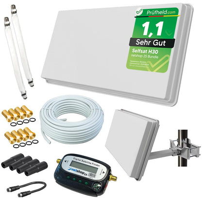 Selfsat H30D2+ HD Flach-Sat-Anlage Twin LNB für 2 TV - Set