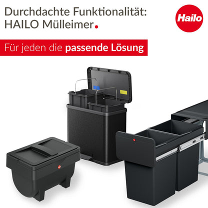 Hailo Big-Box Swing XL Mülleimer - 52L Rechteckig Schwarz