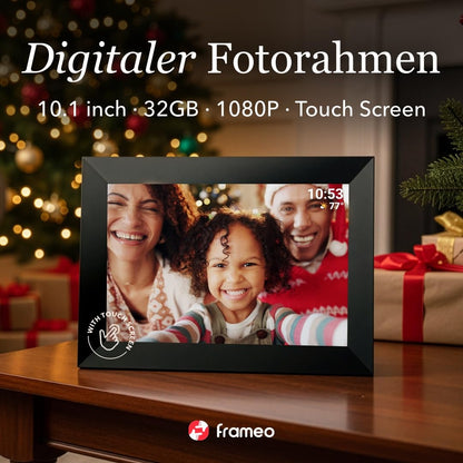 FRAMEO WLAN 32GB Digitaler Fotorahmen – 10,1 Zoll IPS Touchscreen