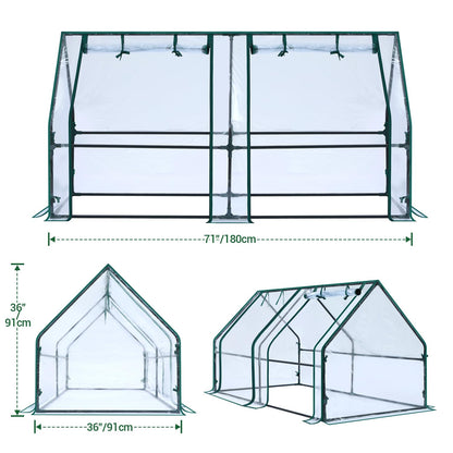 Ohuhu Foliengewächshaus GGH-11 mit PVC-Folie, 180x90x90 cm