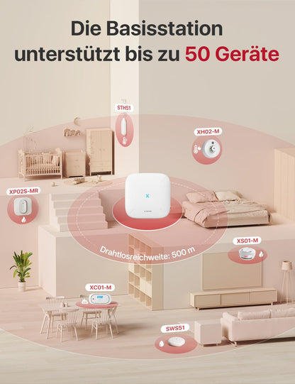 X-Sense Smart Rauchmelder XS01-M mit SBS50 Basisstation, 3 Stück